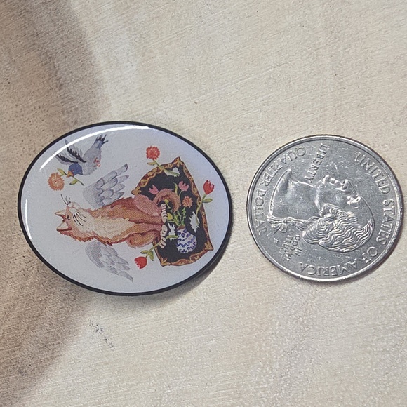 Valerie Hegarty Cat with Wings enamel pin - Picture 5 of 5